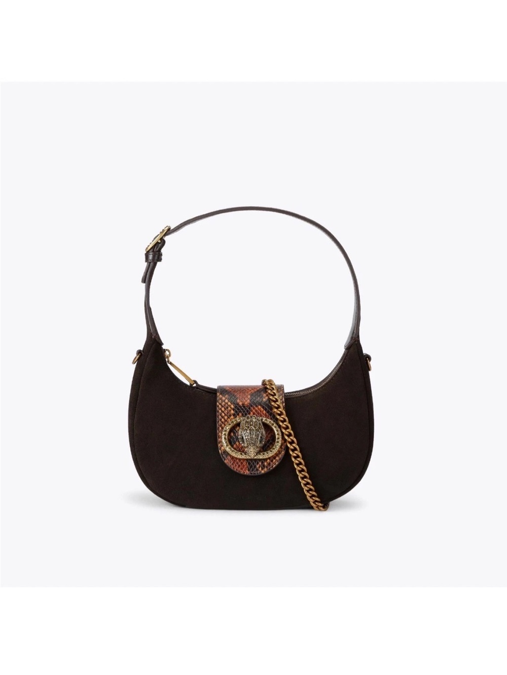 Kurt Geiger London Small Chelsea Suede Hobo Shoulder Bag Brown Designer Purse